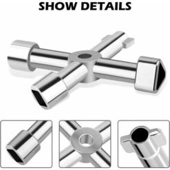 Clé En Croix, 4 Voies Clé Multifonction, Clé Universelle Pour Armoire Électrique, Avec 4 Profils, Alliage Zinc, Pour Boîtier Compteur Gaz Électrique, Armoire, Clé Porte Coulissante (Argent) 8 Clé En Croix, 4 Voies Clé Multifonction, Clé Universelle Pour Armoire Électrique, Avec 4 Profils, Alliage Zinc, Pour Boîtier Compteur Gaz Électrique, Armoire, Clé Porte Coulissante (Argent) -Silverols Magasin 90205894 2