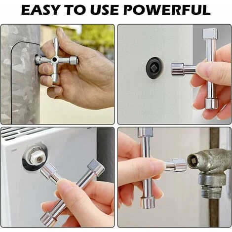 Clé En Croix, 4 Voies Clé Multifonction, Clé Universelle Pour Armoire Électrique, Avec 4 Profils, Alliage Zinc, Pour Boîtier Compteur Gaz Électrique, Armoire, Clé Porte Coulissante (Argent) 7 Clé En Croix, 4 Voies Clé Multifonction, Clé Universelle Pour Armoire Électrique, Avec 4 Profils, Alliage Zinc, Pour Boîtier Compteur Gaz Électrique, Armoire, Clé Porte Coulissante (Argent) – Image 5