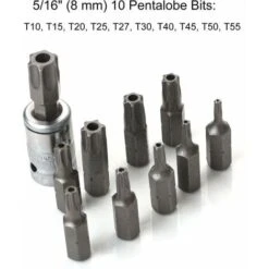 34PCS E-Torx Sockets Bit Set Male Female E-Torx Bits 3/8 '' '5/16' 'Kit Drive Ith Box -Silverols Magasin 90554253 4