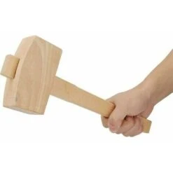 Wooden Mallet T-Shaped Wooden Hammer Carpentry Tool Professional Carpenter Woodworking Tool (l) -Silverols Magasin 91372862 4