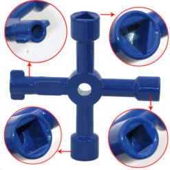 2 Clés Triangulaires Intérieures Polyvalentes - Clé à Trou Carré Pour Vanne De Compteur D'eau - Bleu -Silverols Magasin 91754258 4