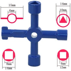 2 Clés Triangulaires Intérieures Polyvalentes - Clé à Trou Carré Pour Vanne De Compteur D'eau - Bleu -Silverols Magasin 91754258 5