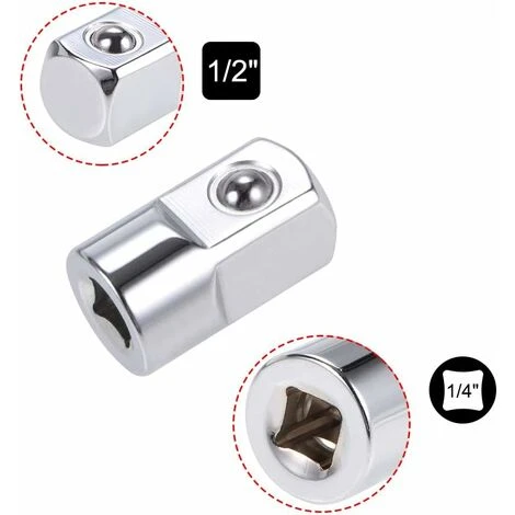 Adaptateur Douille Réducteur 1/4 Pouce Femelle à 1/2 Pouce Male En Cr-V Acier 5 Adaptateur Douille Réducteur 1/4 Pouce Femelle à 1/2 Pouce Male En Cr-V Acier – Image 3