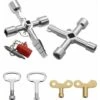 Voies Clé Multifonction 6 Pièces, Clé Triangle Clé De Interrupteur De Robinet Clé En Croix Universelle Clef Passe Partout, Pour Compteur Eau Radiateurs Compteurs Gaz Ascenseurs Coffret Electrique -Silverols Magasin 92678876 1
