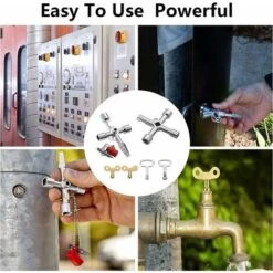 Voies Clé Multifonction 6 Pièces, Clé Triangle Clé De Interrupteur De Robinet Clé En Croix Universelle Clef Passe Partout, Pour Compteur Eau Radiateurs Compteurs Gaz Ascenseurs Coffret Electrique 8 Voies Clé Multifonction 6 Pièces, Clé Triangle Clé De Interrupteur De Robinet Clé En Croix Universelle Clef Passe Partout, Pour Compteur Eau Radiateurs Compteurs Gaz Ascenseurs Coffret Electrique -Silverols Magasin 92678876 2