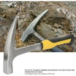 Marteau De Géologue à Deux Têtes, Marteau à Bec De Canard, Manche Jaune (petit) -Silverols Magasin 93943986 2