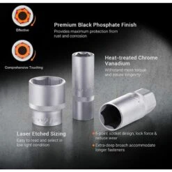 TACKLIFE Coffret De Douilles Réversible 1/2" Et 1/4" Poignée Pivotante, Barre D'rallonge, étui Pour Conducteur, Kit D'outils Mécaniques Pour Voitures SWS5A -Silverols Magasin 95135717 3