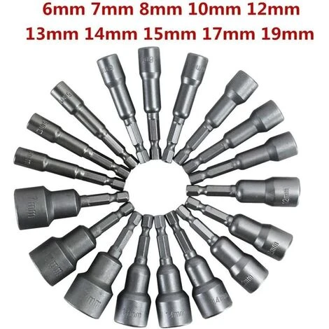 10 X Douille Torx Magnétique Adaptateur Embout En Acier Chromé Vanadium Mandrin Pans Carré Hexagonal 6-19mm 1/4 Drill Bit 4 10 X Douille Torx Magnétique Adaptateur Embout En Acier Chromé Vanadium Mandrin Pans Carré Hexagonal 6-19mm 1/4 Drill Bit – Image 2