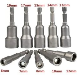 10 X Douille Torx Magnétique Adaptateur Embout En Acier Chromé Vanadium Mandrin Pans Carré Hexagonal 6-19mm 1/4 Drill Bit 10 10 X Douille Torx Magnétique Adaptateur Embout En Acier Chromé Vanadium Mandrin Pans Carré Hexagonal 6-19mm 1/4 Drill Bit -Silverols Magasin 96170680 4