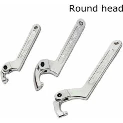 Clé à Ergot Clé à Crochet Réglable En Chrome Vanadium Outil Clé En C 32-76 Mm - Tête Ronde 2 10 Clé à Ergot Clé à Crochet Réglable En Chrome Vanadium Outil Clé En C 32-76 Mm - Tête Ronde 2 -Silverols Magasin 96340150 4