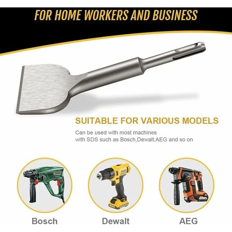 Burin SDS PLUS Carrelage, Ciseau à Carrelage 165mm X 75mm Haute Qualité Nouvellement Améliorés, Burin Pour Carreleur, Ciseau à Tuiles Courbé Ciselé Pour Céramique Et Carreaux De Sol,Dolaso 6 Burin SDS PLUS Carrelage, Ciseau à Carrelage 165mm X 75mm Haute Qualité Nouvellement Améliorés, Burin Pour Carreleur, Ciseau à Tuiles Courbé Ciselé Pour Céramique Et Carreaux De Sol,Dolaso – Image 4