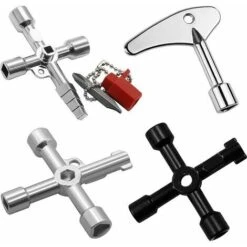 4 Pièces 4 Voies Clé Multifonction, Clé Utilitaire Multifonction, Clé En Croix Universelle, Clé Multifonctionnelle à 4 Voies, Adaptée Aux Compteurs D'Eau, Aux Ascenseurs, Etc H633