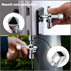 4 Pièces 4 Voies Clé Multifonction, Clé Utilitaire Multifonction, Clé En Croix Universelle, Clé Multifonctionnelle à 4 Voies, Adaptée Aux Compteurs D'Eau, Aux Ascenseurs, Etc H633 -Silverols Magasin 97678701 3