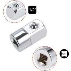 Adaptateur Douille Réducteur 1/4 Pouce Femelle à 1/2 Pouce Male En Cr-V Acier -Silverols Magasin 97961197 3