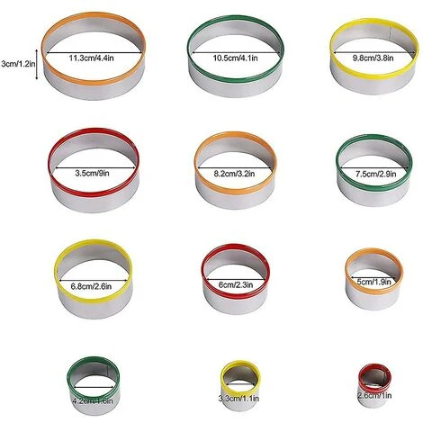 Ensemble De 1 Emporte-pièce Rond Pour Biscuits, Ensemble De 12 Emporte-pièces En Acier Inoxydable, Emporte-pièces En Tailles Graduées Pour Beignet, Coupe-cercle 7 Ensemble De 1 Emporte-pièce Rond Pour Biscuits, Ensemble De 12 Emporte-pièces En Acier Inoxydable, Emporte-pièces En Tailles Graduées Pour Beignet, Coupe-cercle – Image 5